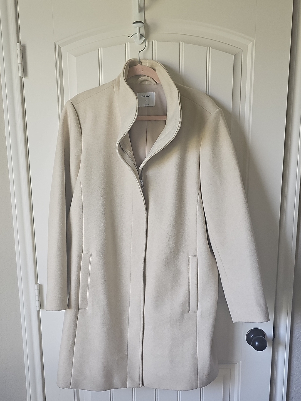 Old Navy Cream Stand-Collar Trench Coat